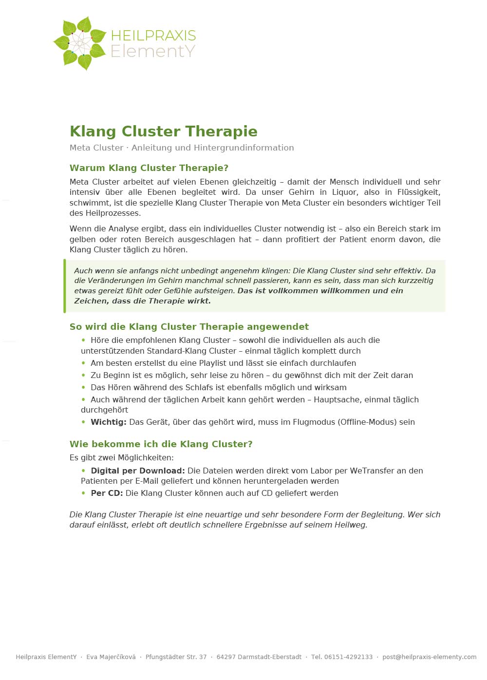 MC Klang Cluster Anleitung