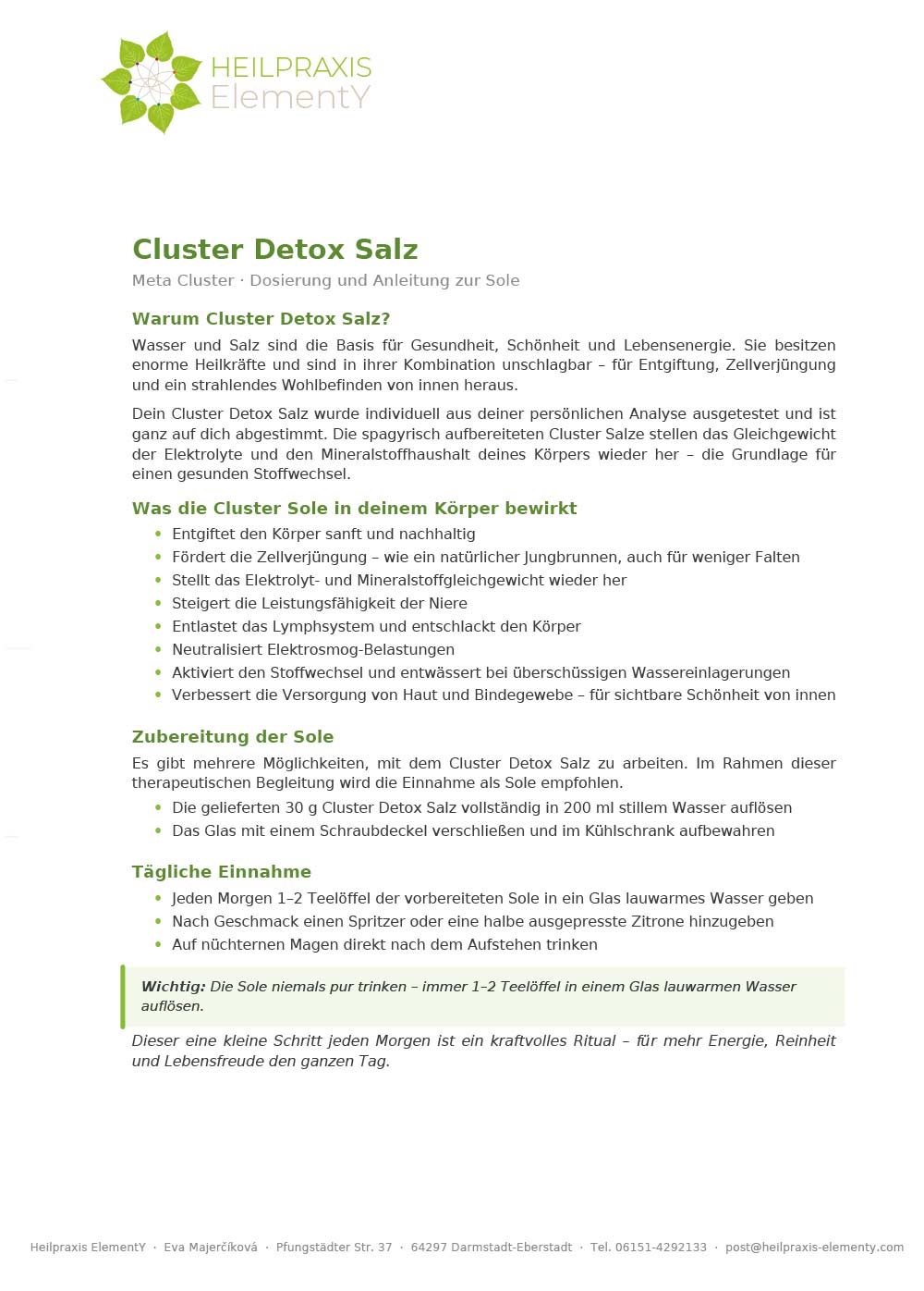 MC Cluster Detox Salz